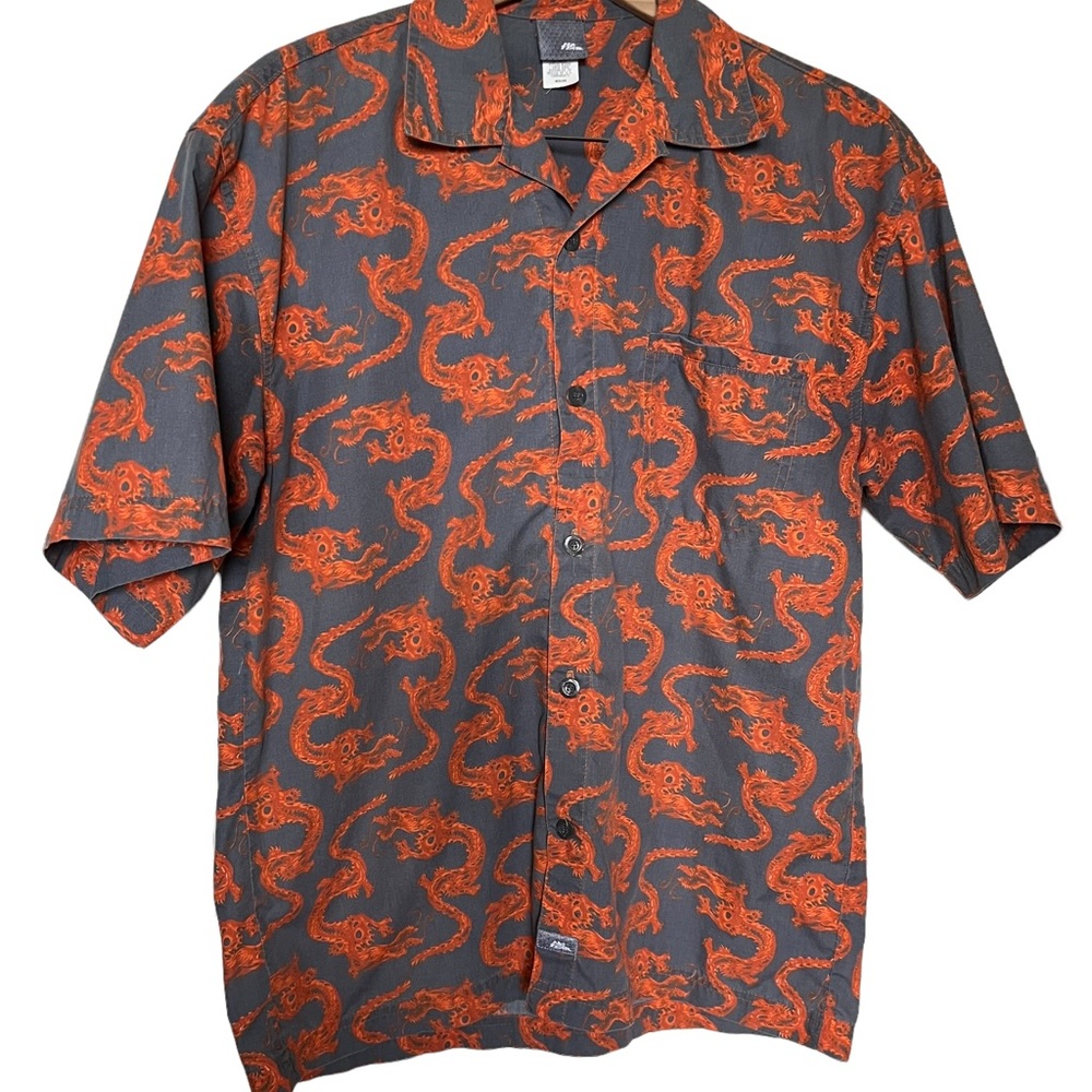 No Fear Vintage Dragon Button Shirt: size Mens Medium